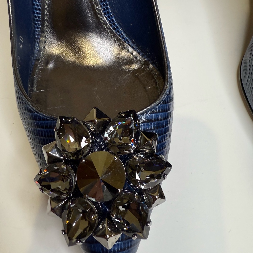 Dolce & Gabbana Blue Crystal Embellished Heels - Picture 2 of 9